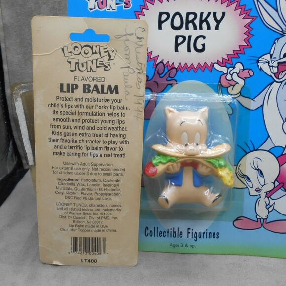Vintage 1994 Porky Pig Lot: Looney Tunes Collectible Figure & Lip Balm - Picture 6 of 14
